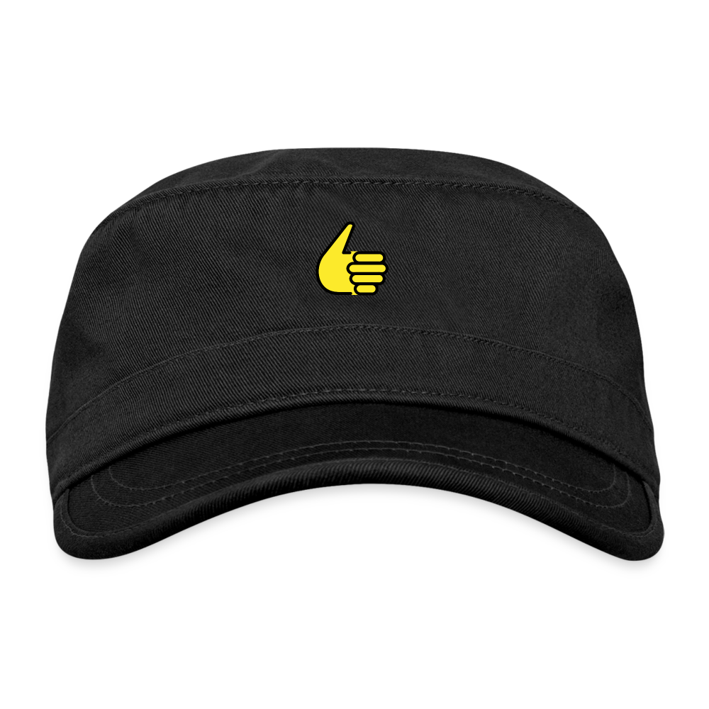 Customizable Thumbs Up Moji Organic Cadet Cap  - Emoji. Express - black