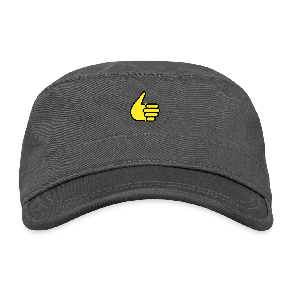 Customizable Thumbs Up Moji Organic Cadet Cap  - Emoji. Express - charcoal