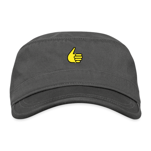 Customizable Thumbs Up Moji Organic Cadet Cap  - Emoji. Express - charcoal