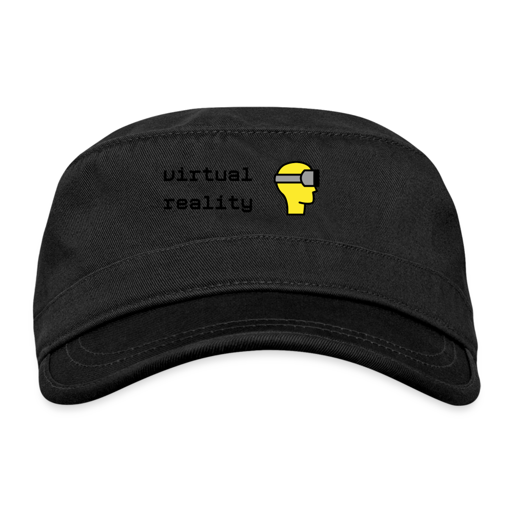 Customizable Virtual Reality Moji + Text Organic Cadet Cap - Emoji.Express - black