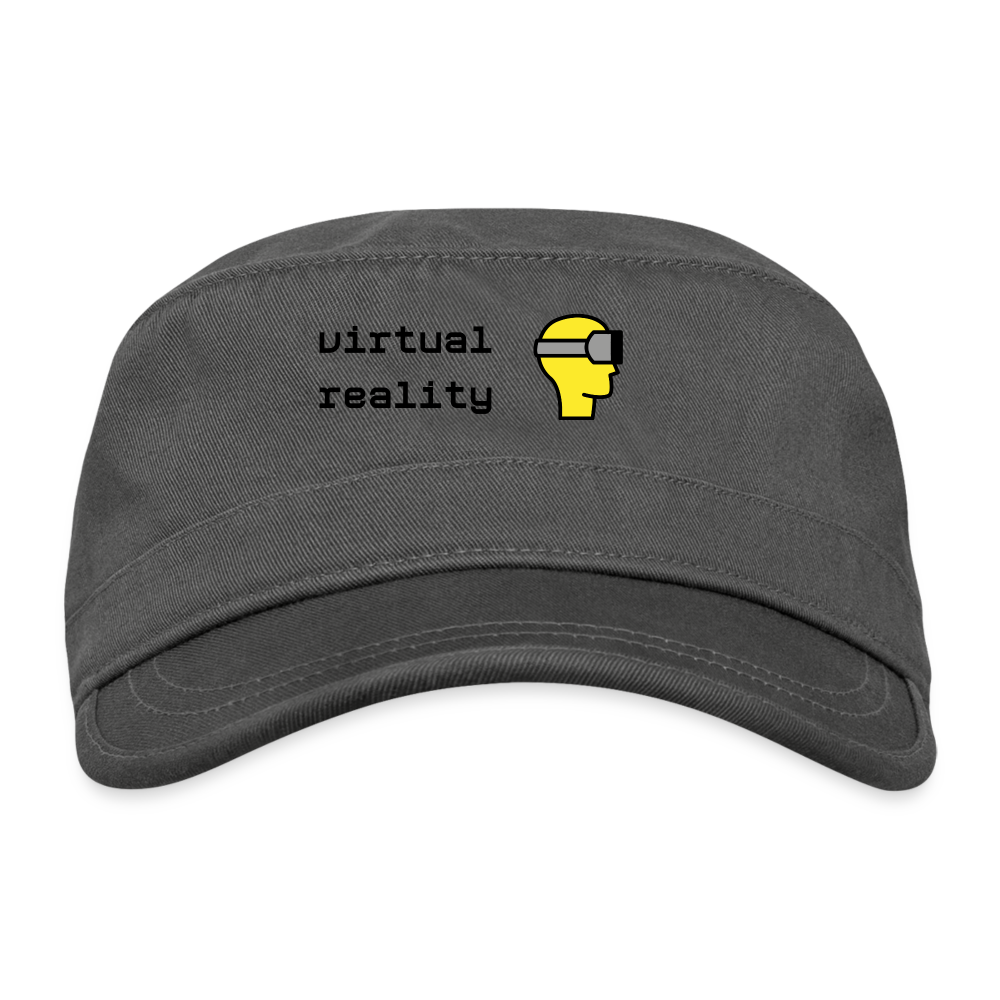 Customizable Virtual Reality Moji + Text Organic Cadet Cap - Emoji.Express - charcoal