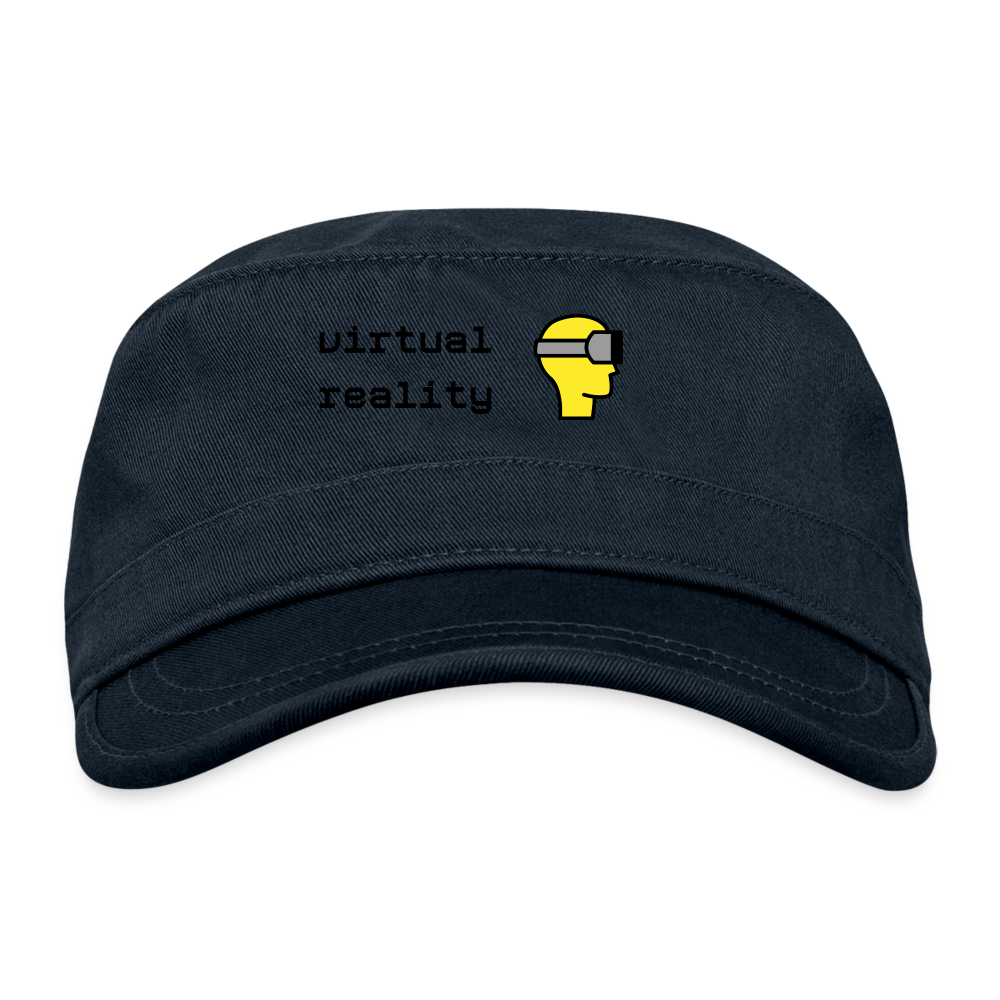 Customizable Virtual Reality Moji + Text Organic Cadet Cap - Emoji.Express - navy