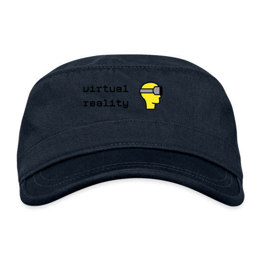 Customizable Virtual Reality Moji + Text Organic Cadet Cap - Emoji.Express - navy