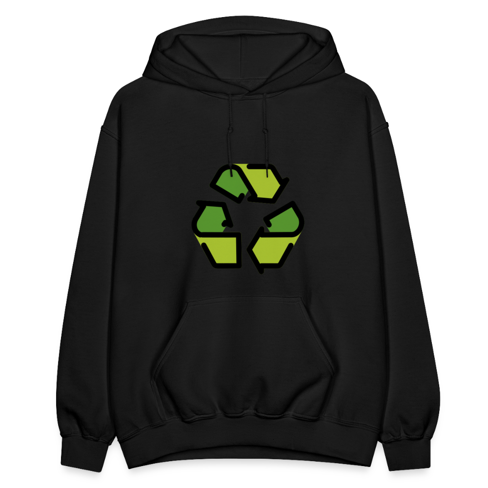 Customizable Recycling Symbol Moji Gildan Heavy Blend Adult Hoodie - Emoji.Express - black