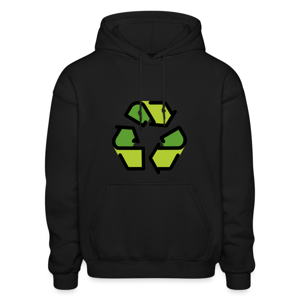 Customizable Recycling Symbol Moji Gildan Heavy Blend Adult Hoodie - Emoji.Express - black