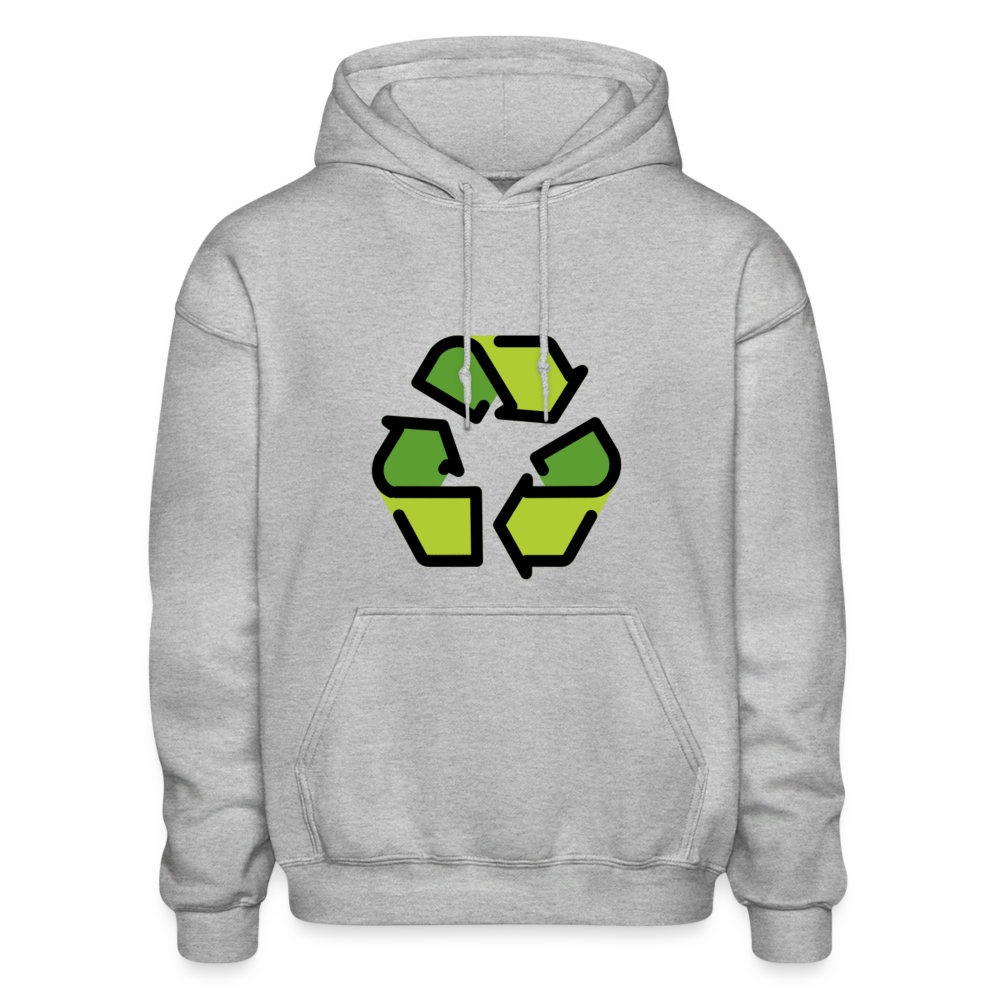 Customizable Recycling Symbol Moji Gildan Heavy Blend Adult Hoodie - Emoji.Express - heather gray