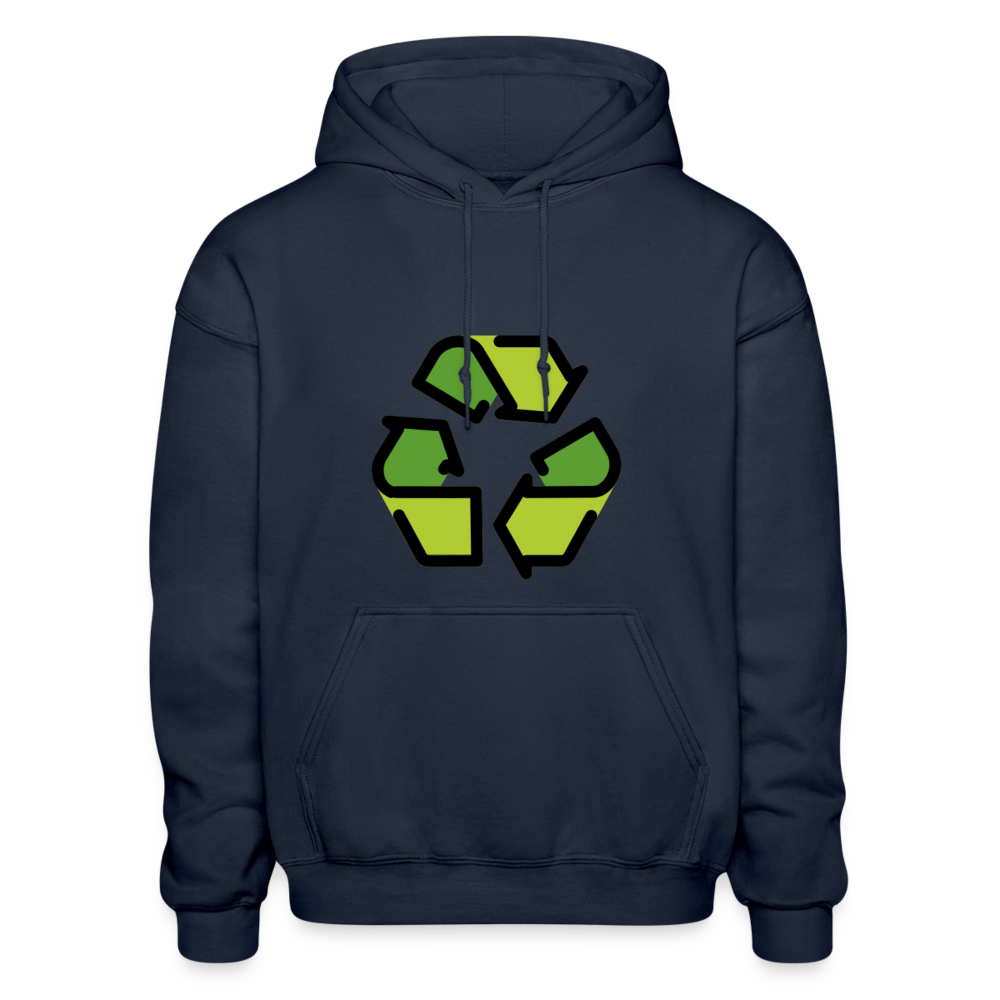 Customizable Recycling Symbol Moji Gildan Heavy Blend Adult Hoodie - Emoji.Express - navy