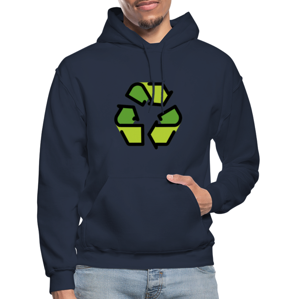 Customizable Recycling Symbol Moji Gildan Heavy Blend Adult Hoodie - Emoji.Express - navy