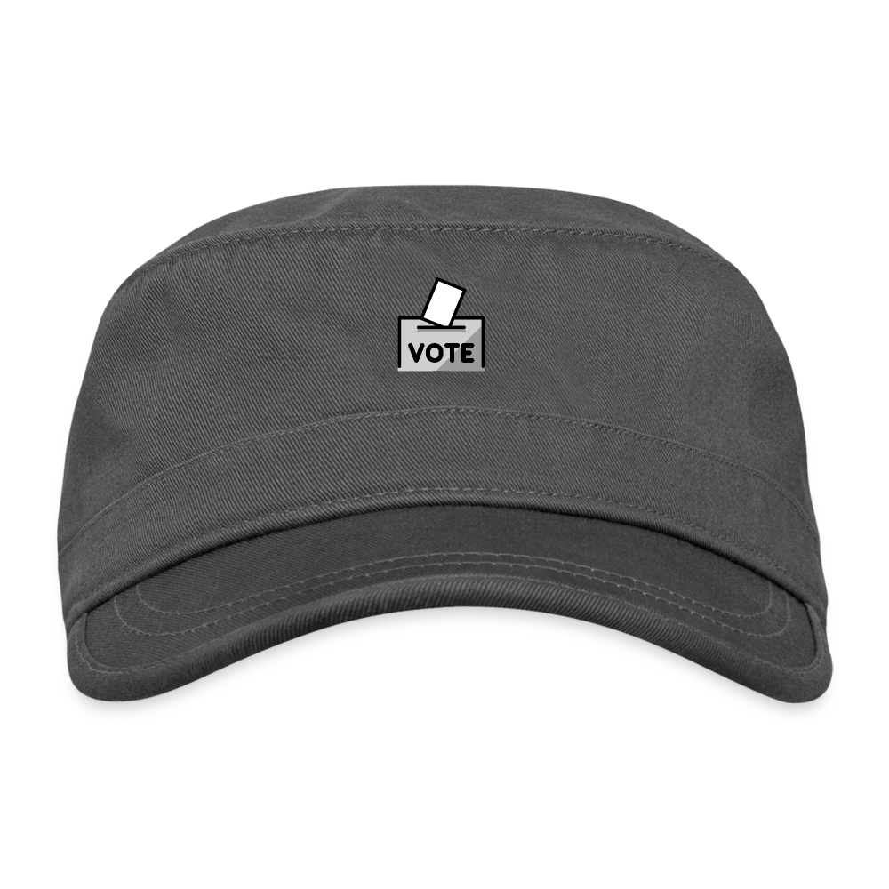 Customizable Ballot Moji with Vote Text Emoji Expression Organic Cadet Cap  - Emoji.Express - charcoal