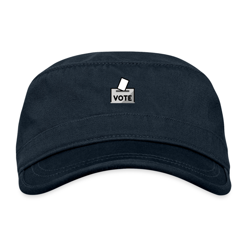 Customizable Ballot Moji with Vote Text Emoji Expression Organic Cadet Cap  - Emoji.Express - navy