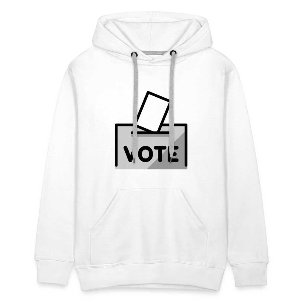 Customizable Ballot Moji with Vote Text Emoji Expression Men’s Premium Hoodie - Emoji.Express - white