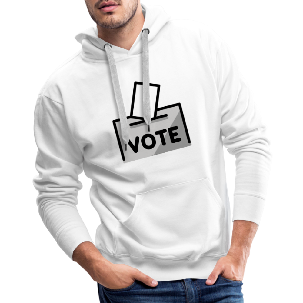 Customizable Ballot Moji with Vote Text Emoji Expression Men’s Premium Hoodie - Emoji.Express - white