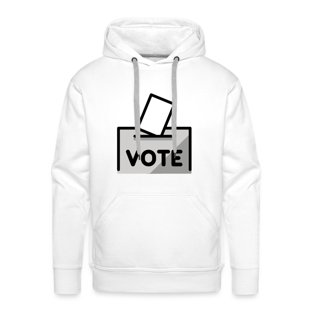 Customizable Ballot Moji with Vote Text Emoji Expression Men’s Premium Hoodie - Emoji.Express - white