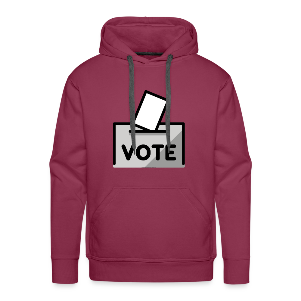 Customizable Ballot Moji with Vote Text Emoji Expression Men’s Premium Hoodie - Emoji.Express - burgundy