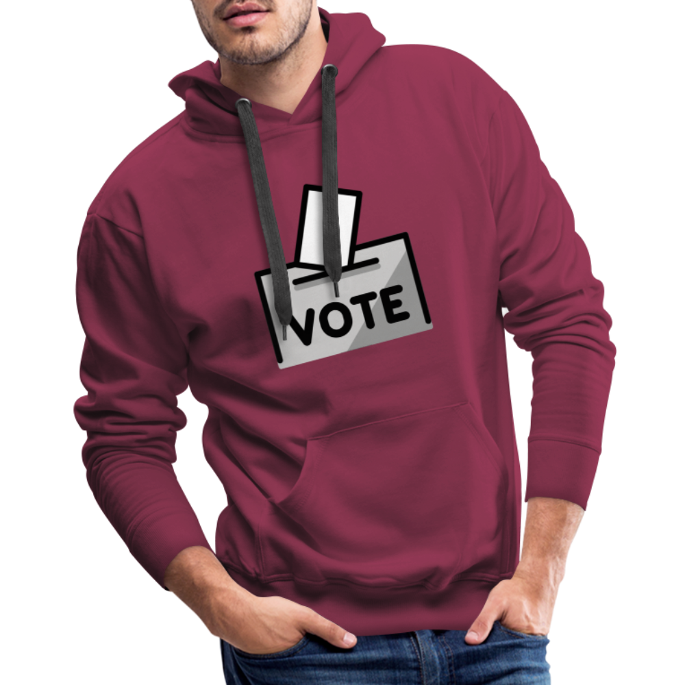 Customizable Ballot Moji with Vote Text Emoji Expression Men’s Premium Hoodie - Emoji.Express - burgundy