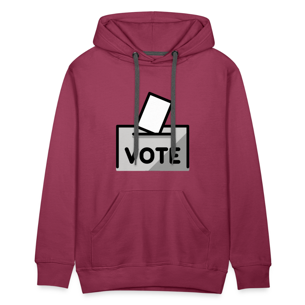 Customizable Ballot Moji with Vote Text Emoji Expression Men’s Premium Hoodie - Emoji.Express - burgundy