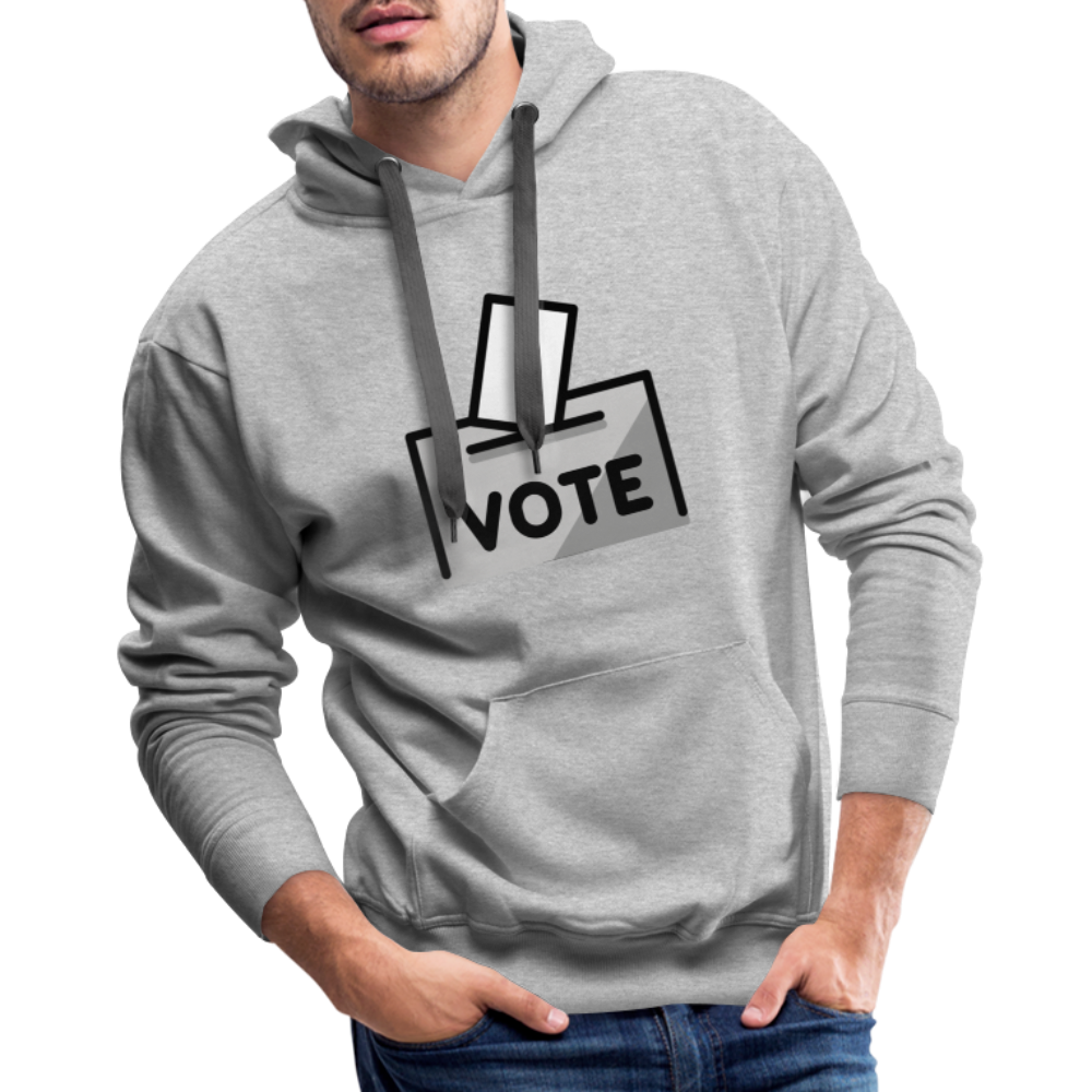 Customizable Ballot Moji with Vote Text Emoji Expression Men’s Premium Hoodie - Emoji.Express - heather grey