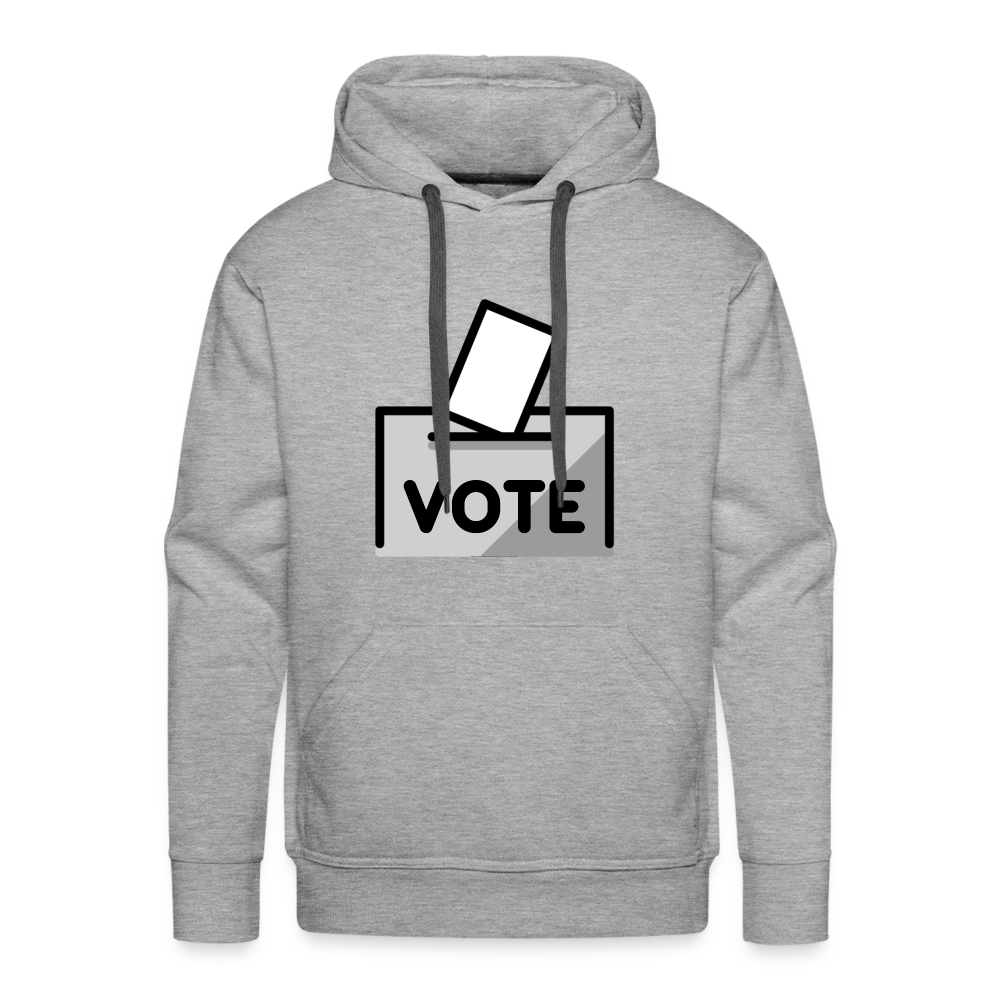 Customizable Ballot Moji with Vote Text Emoji Expression Men’s Premium Hoodie - Emoji.Express - heather grey