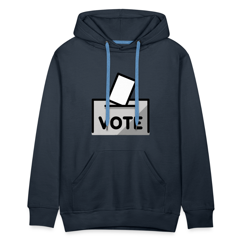 Customizable Ballot Moji with Vote Text Emoji Expression Men’s Premium Hoodie - Emoji.Express - navy