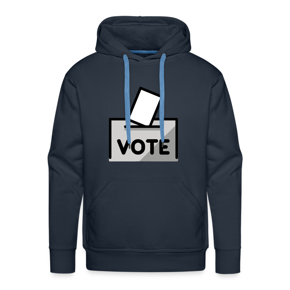 Customizable Ballot Moji with Vote Text Emoji Expression Men’s Premium Hoodie - Emoji.Express - navy