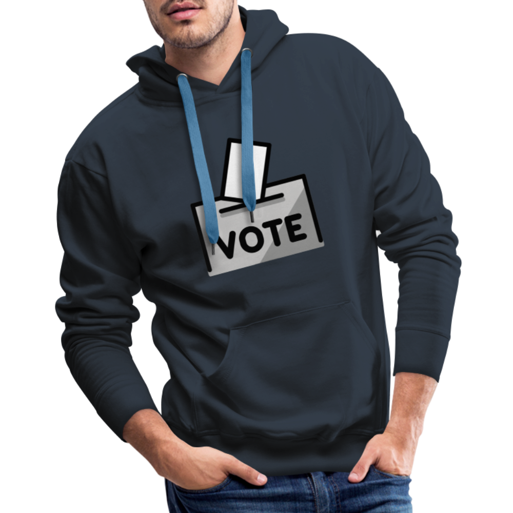 Customizable Ballot Moji with Vote Text Emoji Expression Men’s Premium Hoodie - Emoji.Express - navy