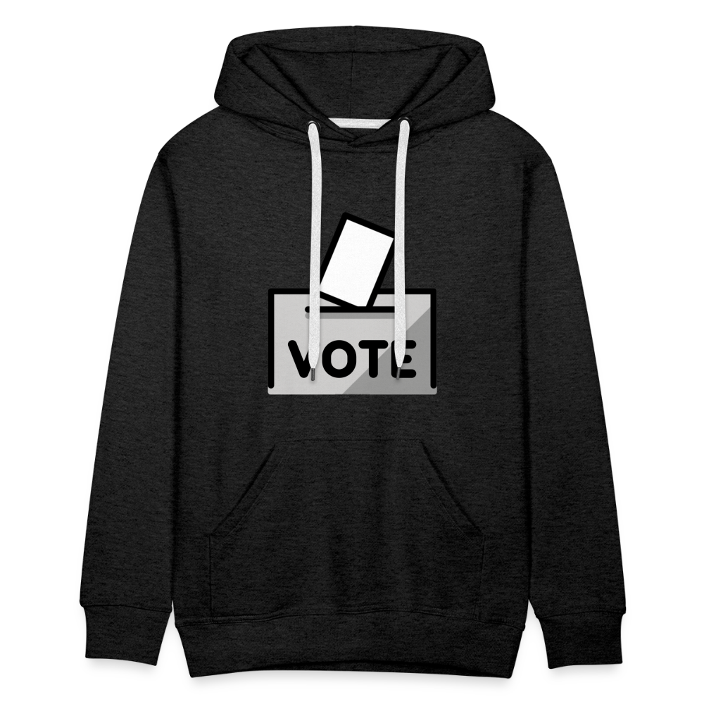 Customizable Ballot Moji with Vote Text Emoji Expression Men’s Premium Hoodie - Emoji.Express - charcoal grey