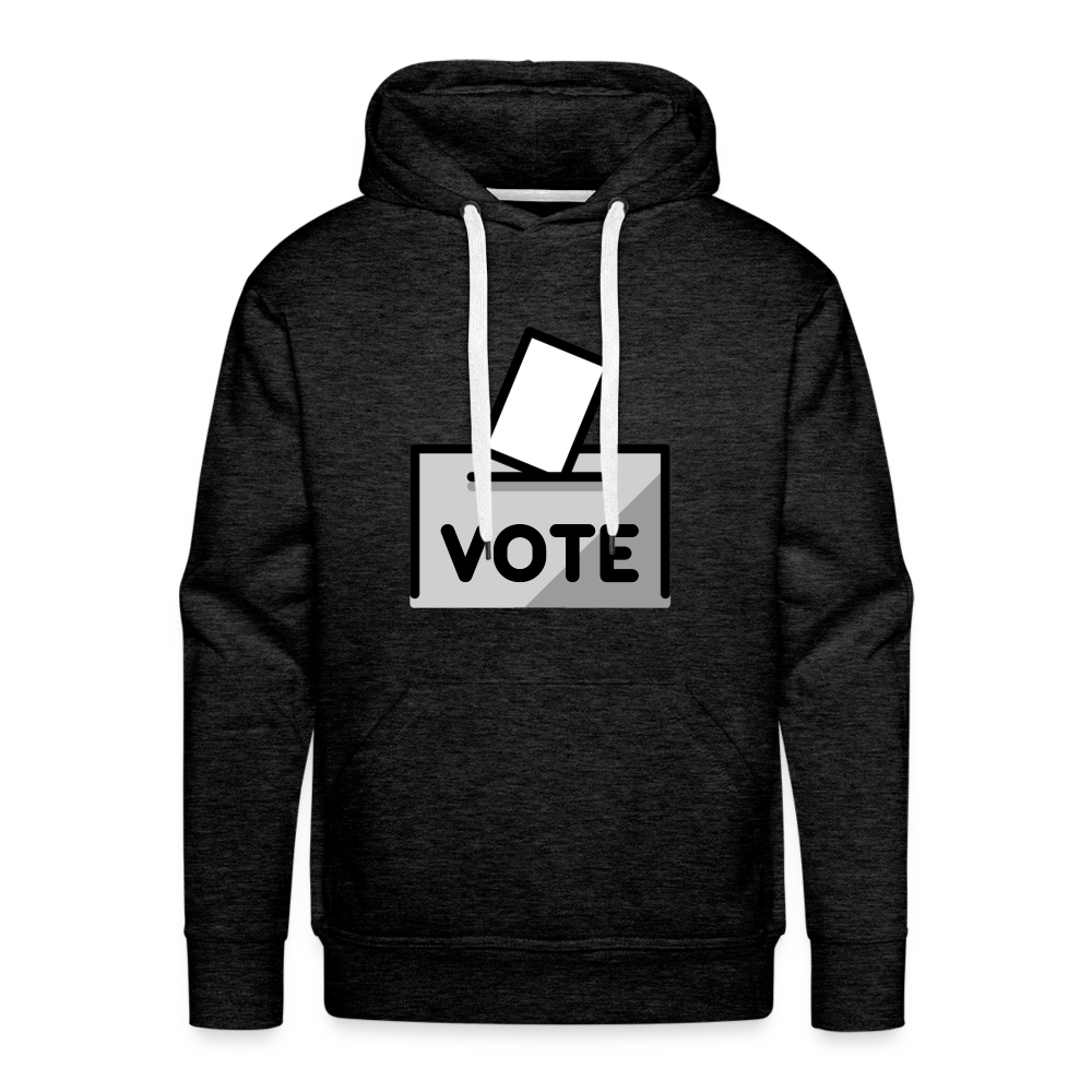 Customizable Ballot Moji with Vote Text Emoji Expression Men’s Premium Hoodie - Emoji.Express - charcoal grey