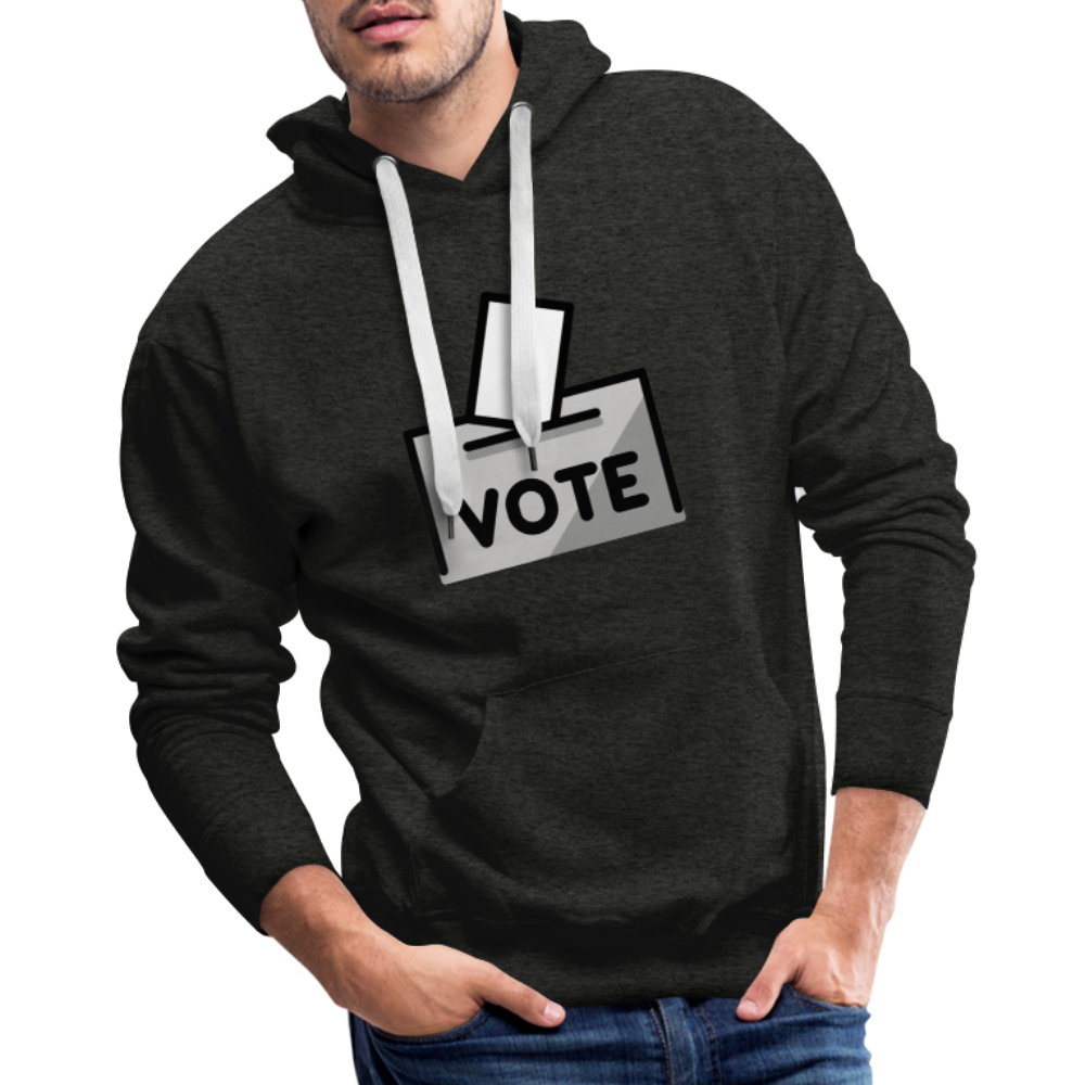 Customizable Ballot Moji with Vote Text Emoji Expression Men’s Premium Hoodie - Emoji.Express - charcoal grey