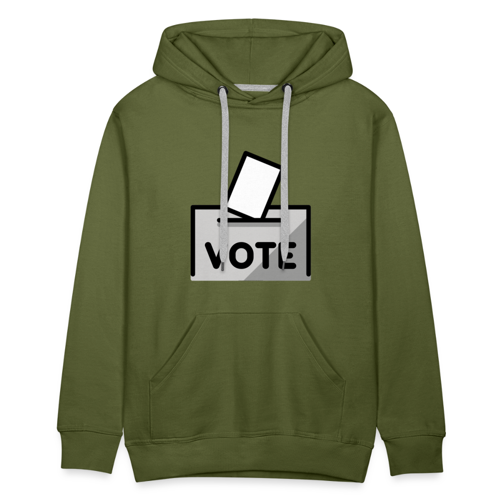 Customizable Ballot Moji with Vote Text Emoji Expression Men’s Premium Hoodie - Emoji.Express - olive green