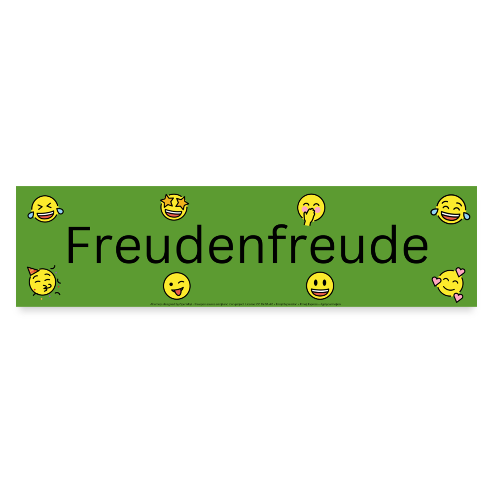 Emoji Expression: Freudenfreude Bumper Sticker (Green) - Emoji.Express - white matte