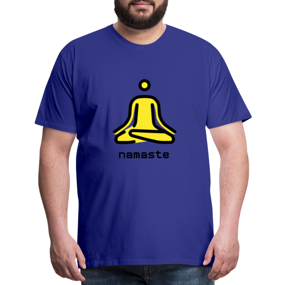 Customizable Person in Lotus Position Moji + Namaste Text Men's Cut Premium T-Shirt - Emoji.Express - royal blue