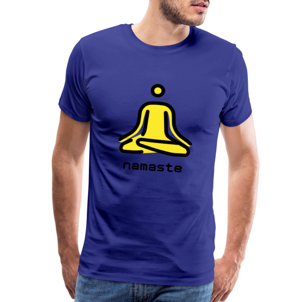 Customizable Person in Lotus Position Moji + Namaste Text Men's Cut Premium T-Shirt - Emoji.Express - royal blue