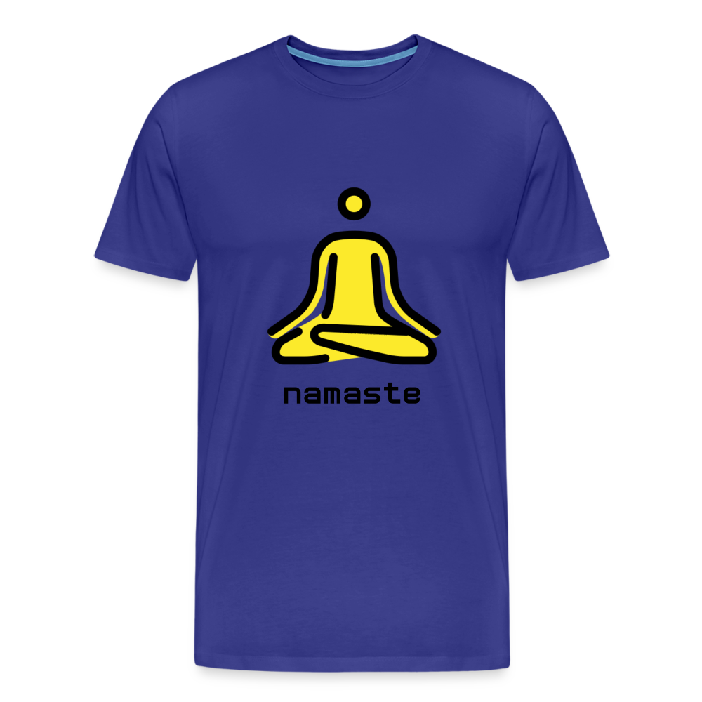 Customizable Person in Lotus Position Moji + Namaste Text Men's Cut Premium T-Shirt - Emoji.Express - royal blue