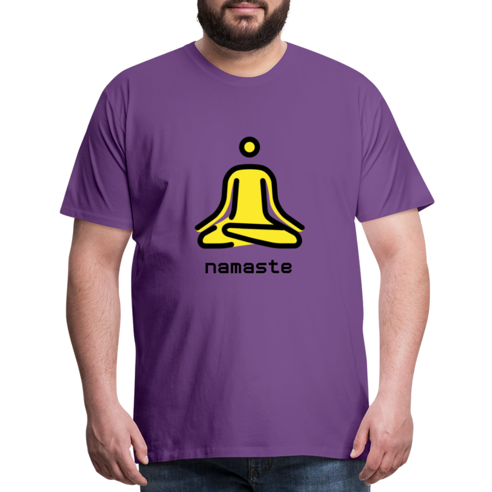 Customizable Person in Lotus Position Moji + Namaste Text Men's Cut Premium T-Shirt - Emoji.Express - purple