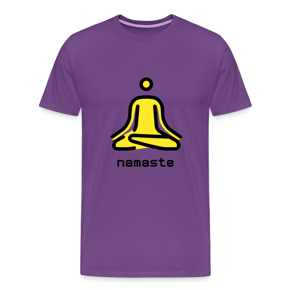 Customizable Person in Lotus Position Moji + Namaste Text Men's Cut Premium T-Shirt - Emoji.Express - purple