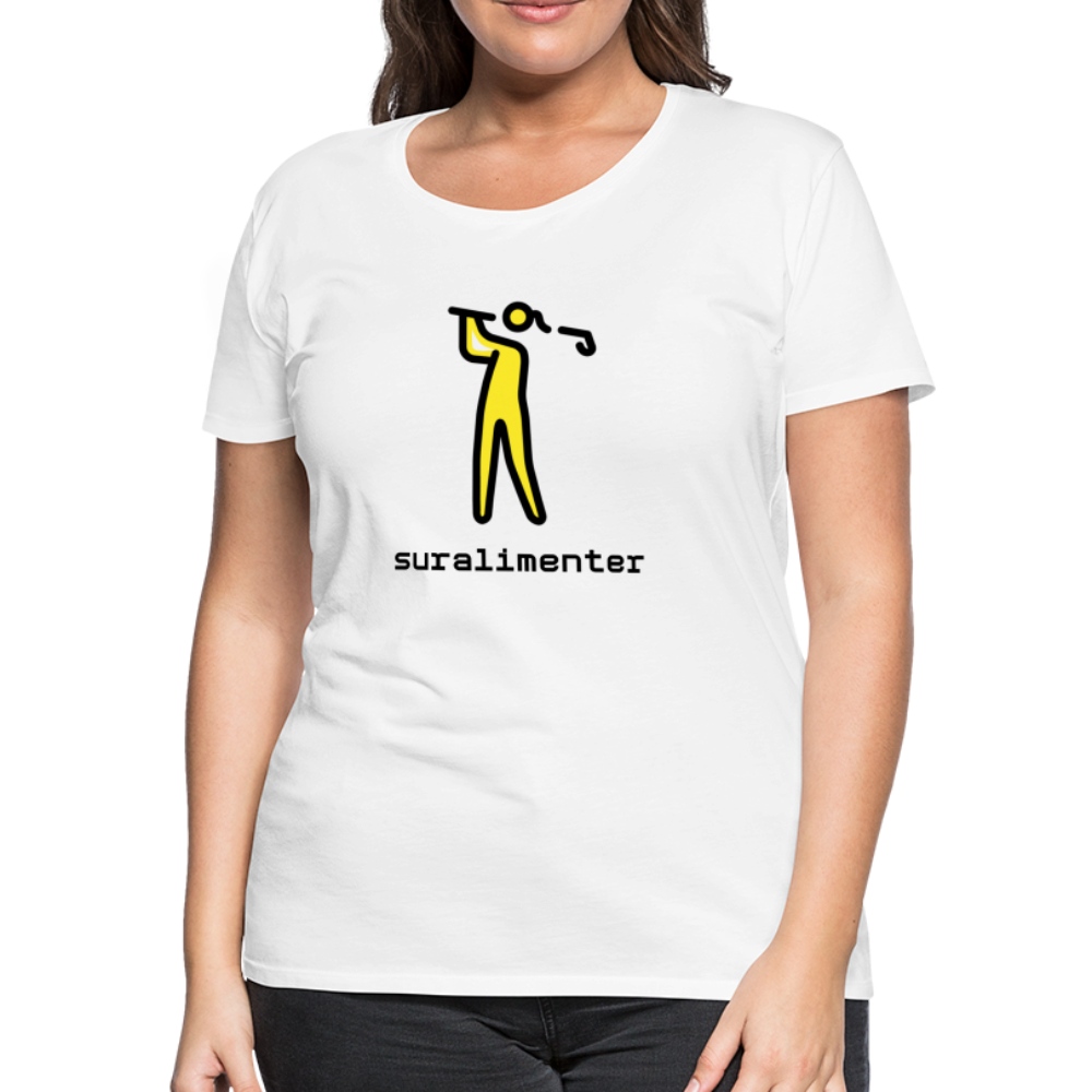 Customizable Person Golfing Moji + Suralimenter Text Women's Cut Premium T-Shirt - Emoji.Express - white