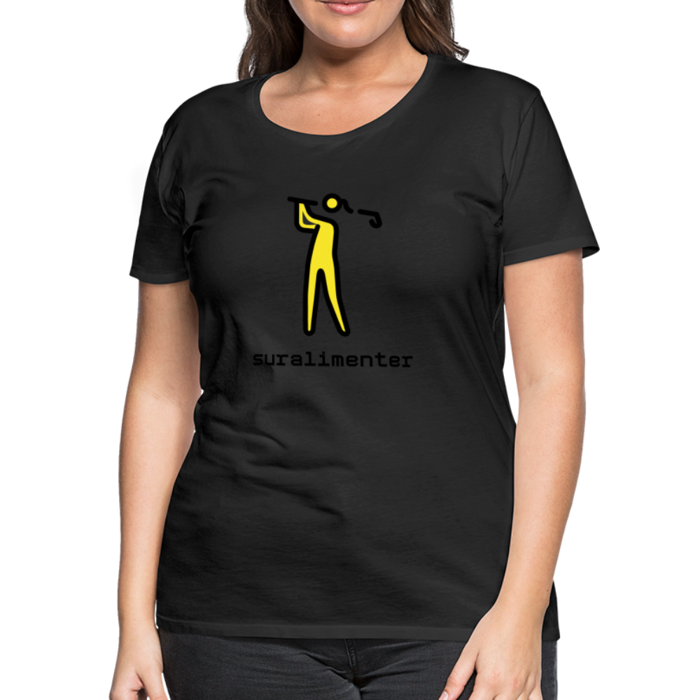 Customizable Person Golfing Moji + Suralimenter Text Women's Cut Premium T-Shirt - Emoji.Express - black