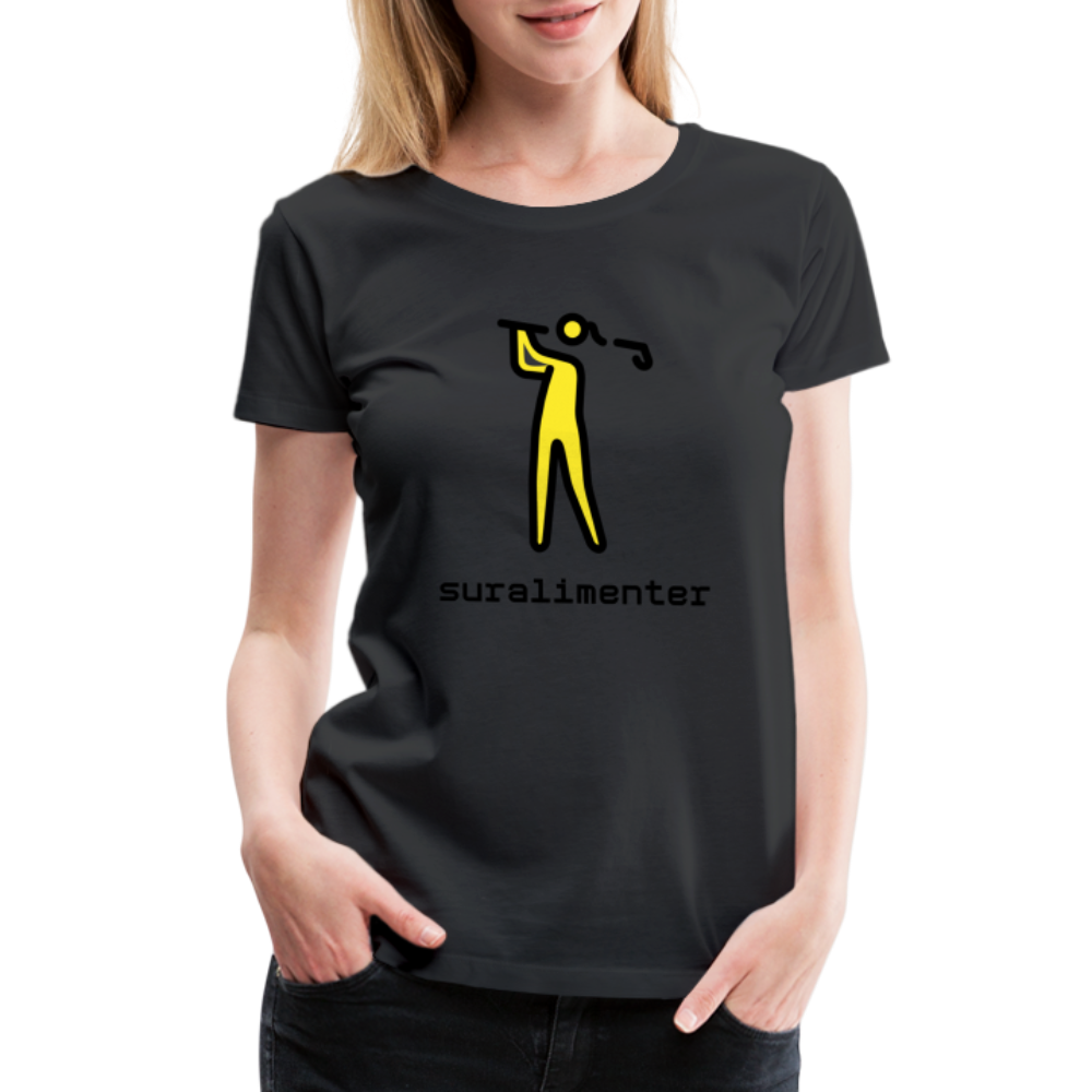 Customizable Person Golfing Moji + Suralimenter Text Women's Cut Premium T-Shirt - Emoji.Express - black