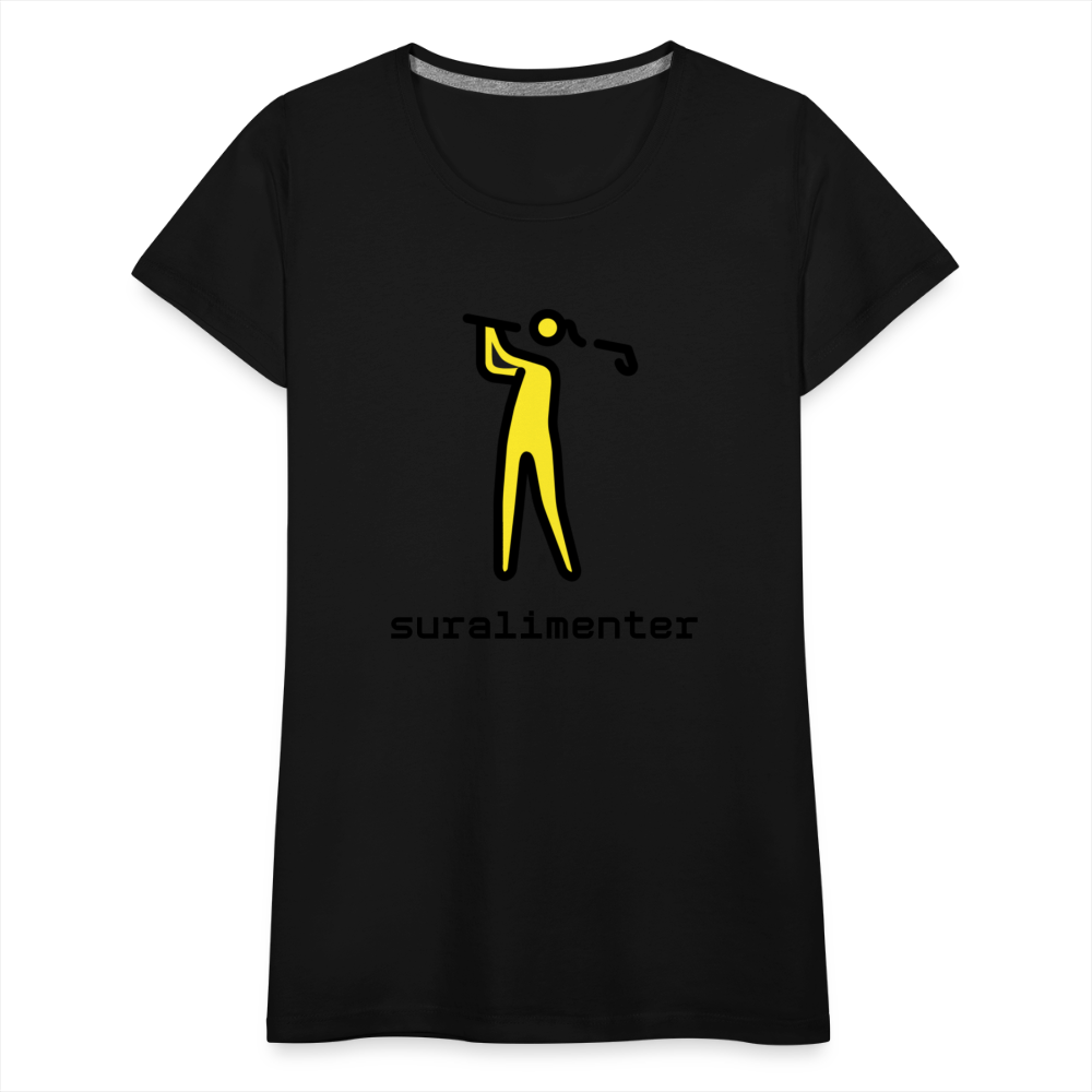 Customizable Person Golfing Moji + Suralimenter Text Women's Cut Premium T-Shirt - Emoji.Express - black