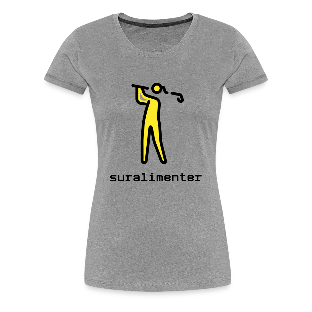 Customizable Person Golfing Moji + Suralimenter Text Women's Cut Premium T-Shirt - Emoji.Express - heather gray