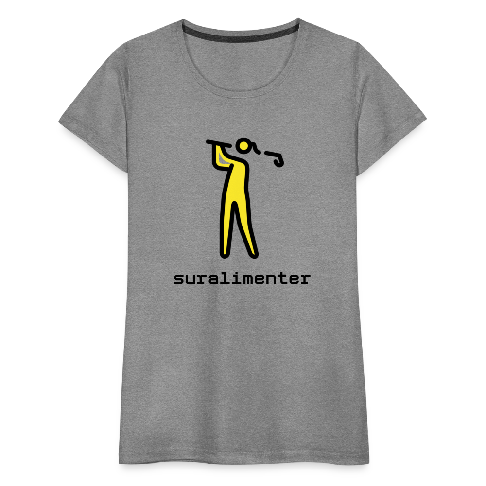 Customizable Person Golfing Moji + Suralimenter Text Women's Cut Premium T-Shirt - Emoji.Express - heather gray