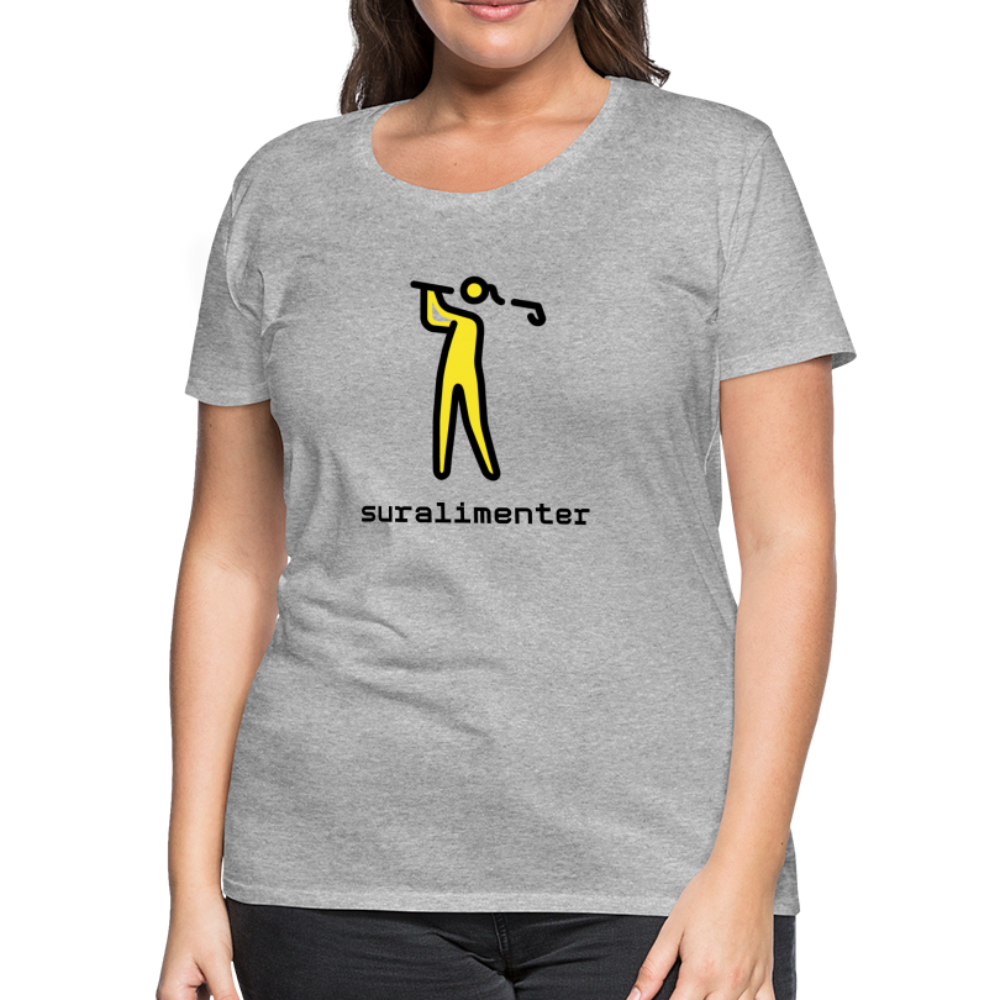 Customizable Person Golfing Moji + Suralimenter Text Women's Cut Premium T-Shirt - Emoji.Express - heather gray