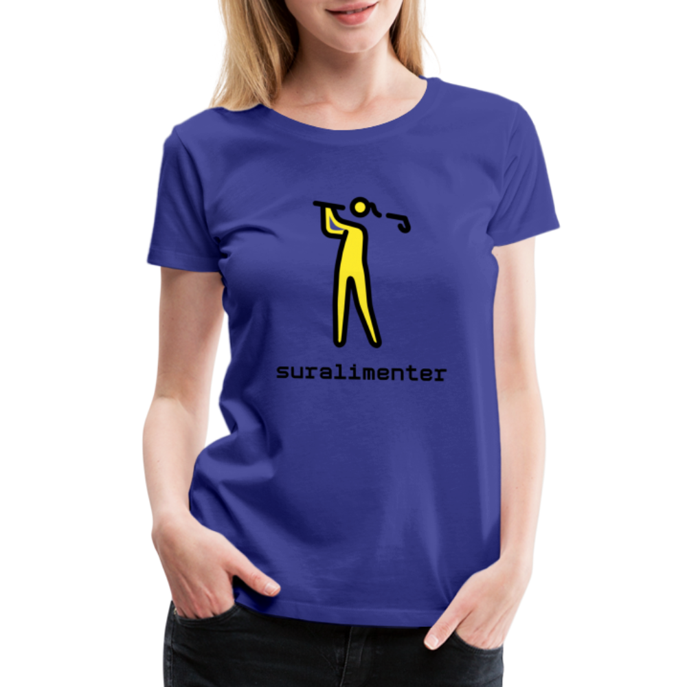 Customizable Person Golfing Moji + Suralimenter Text Women's Cut Premium T-Shirt - Emoji.Express - royal blue