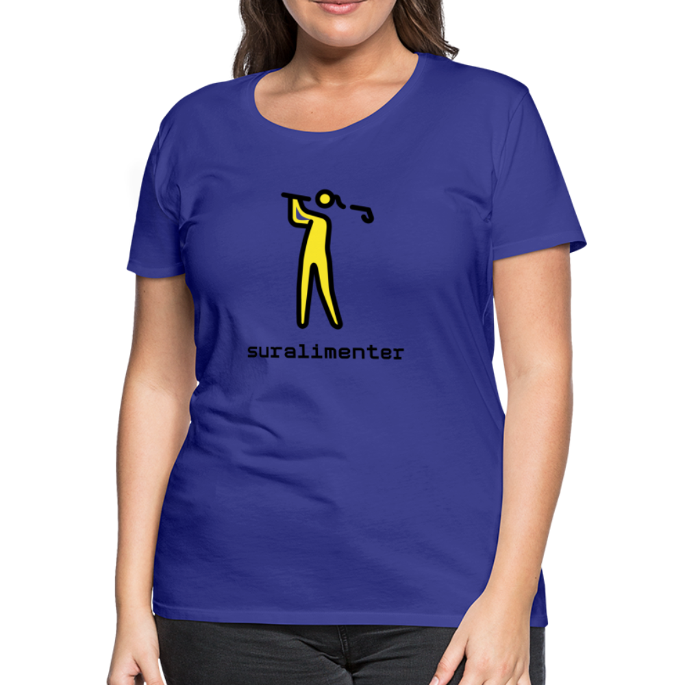 Customizable Person Golfing Moji + Suralimenter Text Women's Cut Premium T-Shirt - Emoji.Express - royal blue
