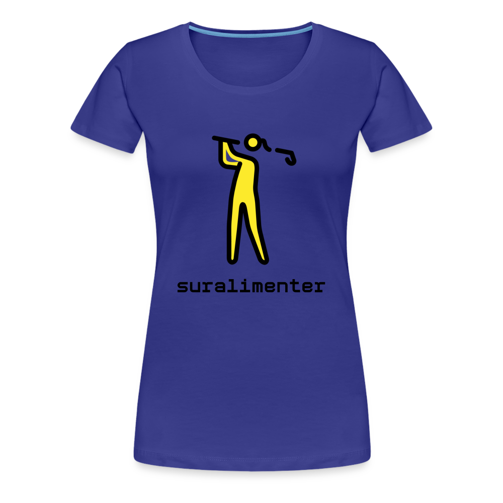 Customizable Person Golfing Moji + Suralimenter Text Women's Cut Premium T-Shirt - Emoji.Express - royal blue