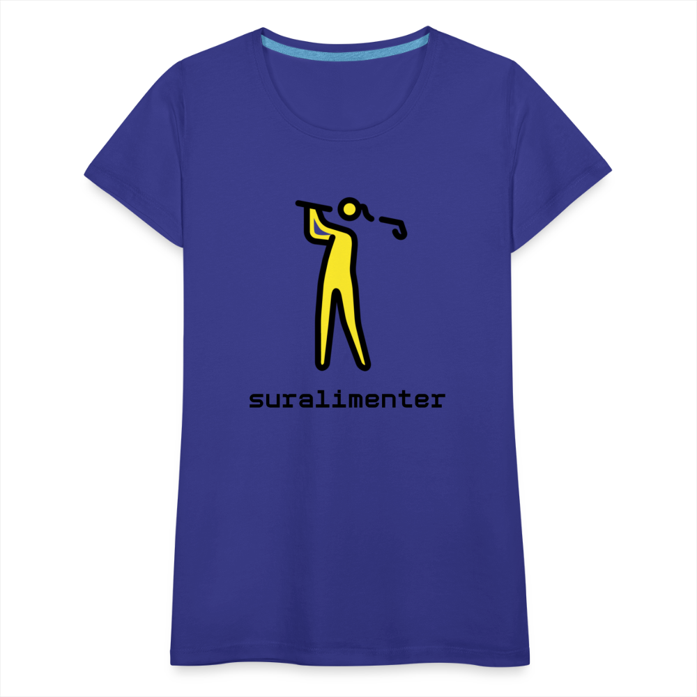 Customizable Person Golfing Moji + Suralimenter Text Women's Cut Premium T-Shirt - Emoji.Express - royal blue