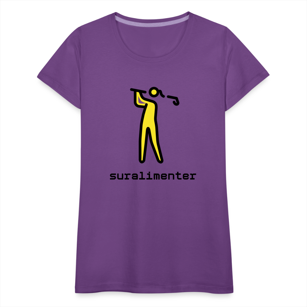 Customizable Person Golfing Moji + Suralimenter Text Women's Cut Premium T-Shirt - Emoji.Express - purple