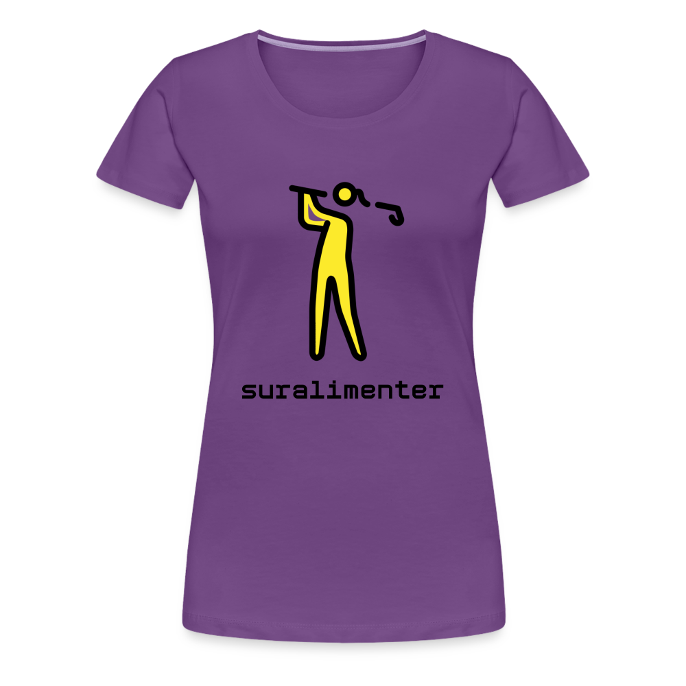 Customizable Person Golfing Moji + Suralimenter Text Women's Cut Premium T-Shirt - Emoji.Express - purple