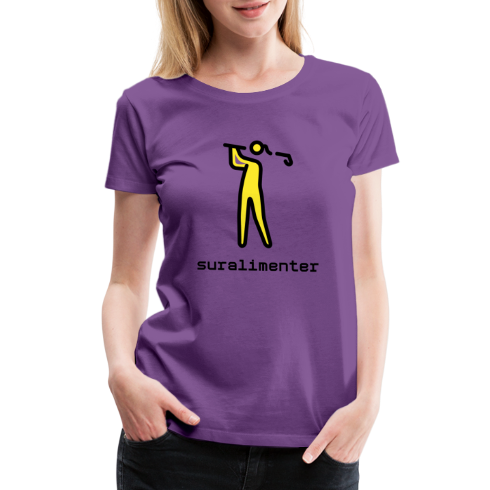 Customizable Person Golfing Moji + Suralimenter Text Women's Cut Premium T-Shirt - Emoji.Express - purple