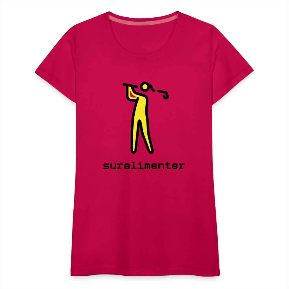 Customizable Person Golfing Moji + Suralimenter Text Women's Cut Premium T-Shirt - Emoji.Express - dark pink